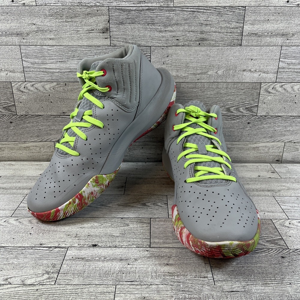 Under Armour Jet 21 3024794-106 Gray Green Pink Athletic Shoes Youth Size 7Y